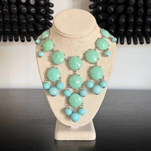 Vintage Mint and Sea-foam Green Bubble Statement Bib Necklace